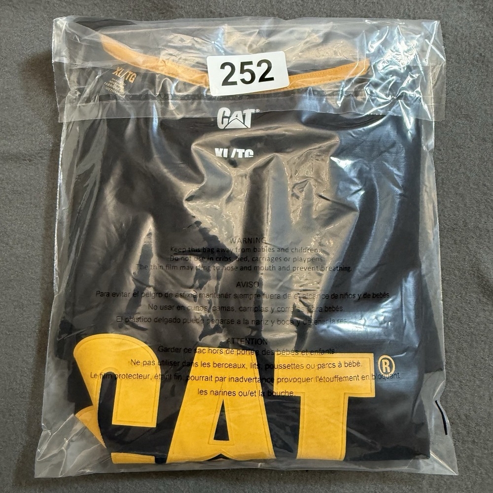 CAT Caterpillar T Shirt Mens XL Logo Graphic Cotton Black Solid. English. SEO. - Picture 9 of 9
